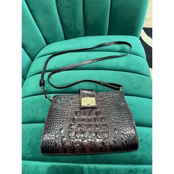 Brahmin Handbags - Brown Brahmin Croc Embossed Purse